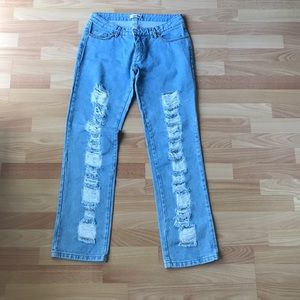 Jeans with rhinestones